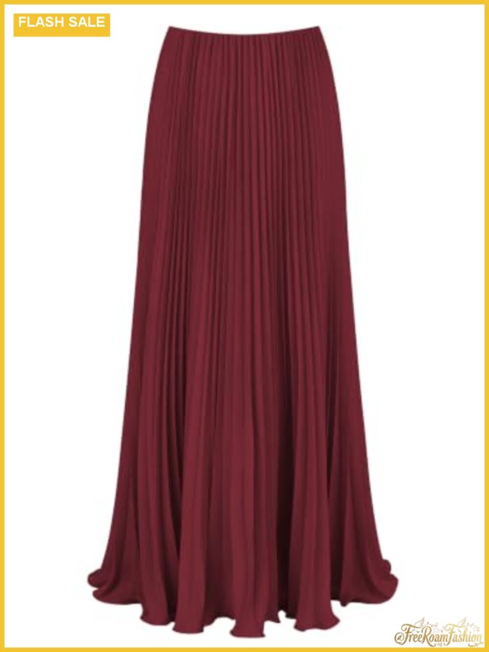 Pleated Maxi Skirt High Waisted A-Line Swing Long Skirt